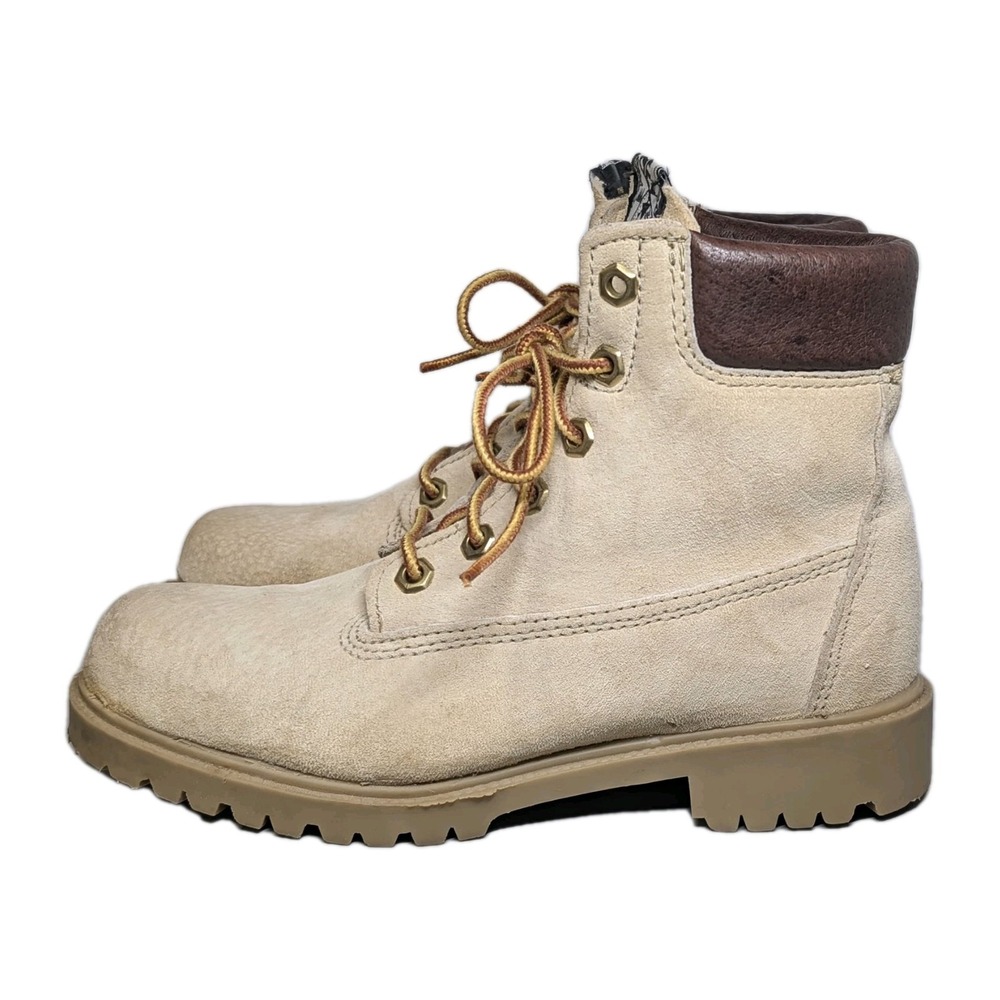 Wolverine Womens Ankle Barn Boots Hiking Camping Tan Suede Leather 8.5M USA